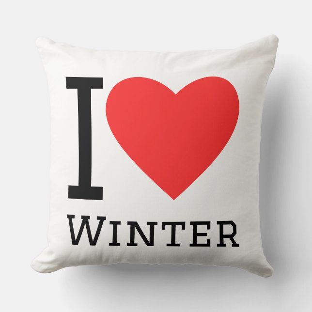 I love winter square sticker cushion (Front)
