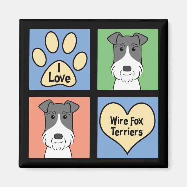 I Love Wire Fox Terriers Magnet (Front)