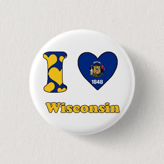 I love Wisconsin 3 Cm Round Badge (Front)