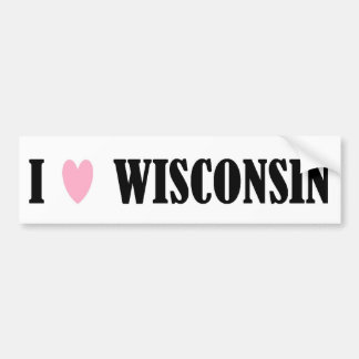 I LOVE WISCONSIN BUMPER STICKER