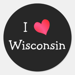 I Love Wisconsin Classic Round Sticker