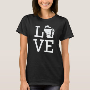 I Love Wisconsin Ice Fishing T-Shirt
