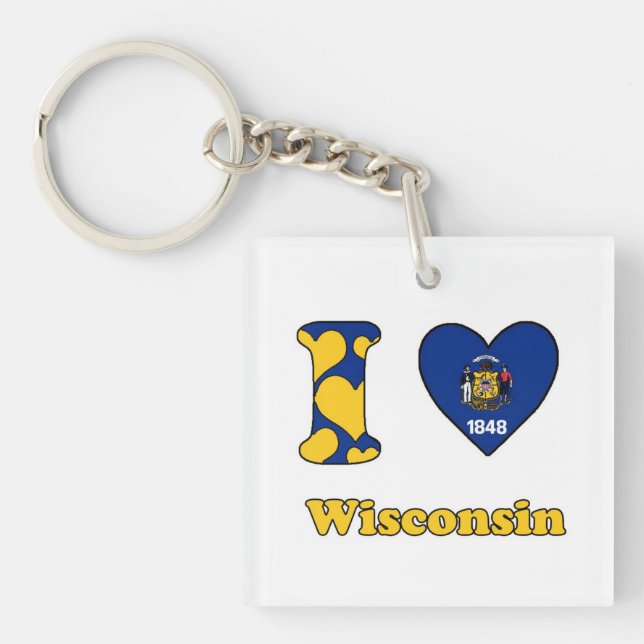 I love Wisconsin Key Ring (Front)