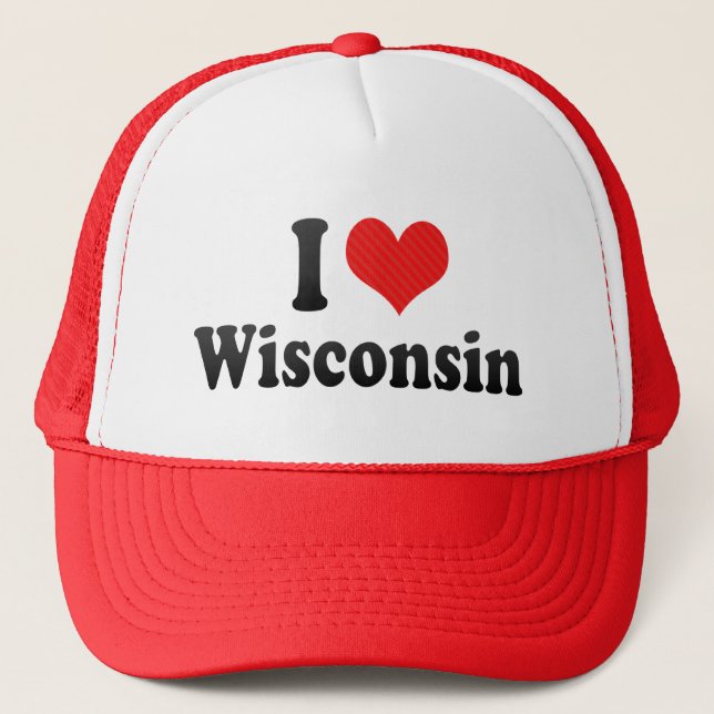 I Love  Wisconsin Trucker Hat (Front)