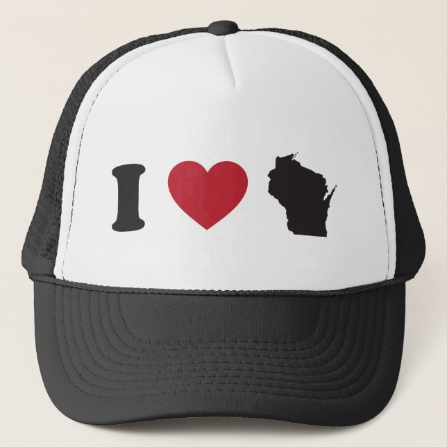 I Love Wisconsin Trucker Hat (Front)