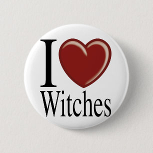 I LOVE WITCHES 6 CM ROUND BADGE