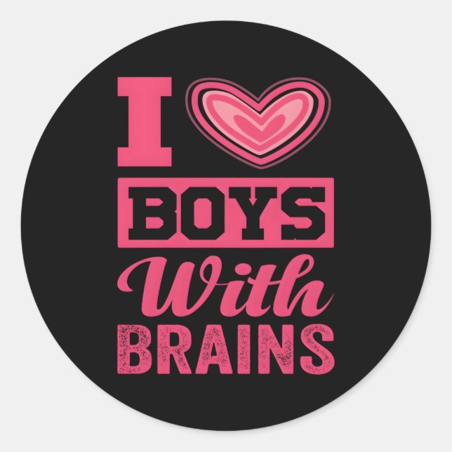 I Love With Brains Friend Friend Classic Round Sticker (Front)