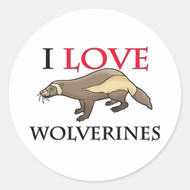 I Love Wolverines Classic Round Sticker (Front)