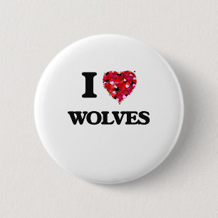 I love Wolves 6 Cm Round Badge