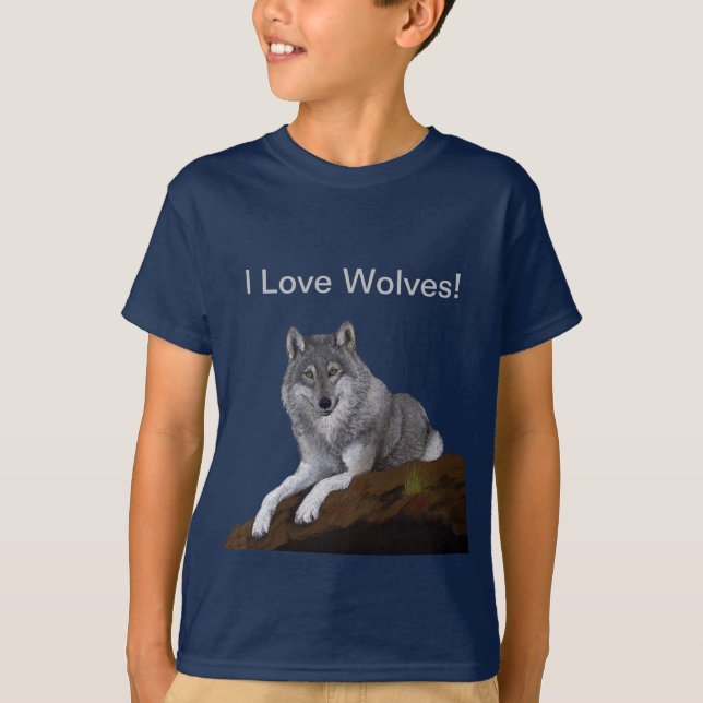 I Love Wolves! T-Shirt (Front)