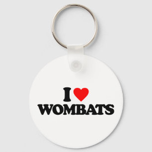 I LOVE WOMBATS KEY RING