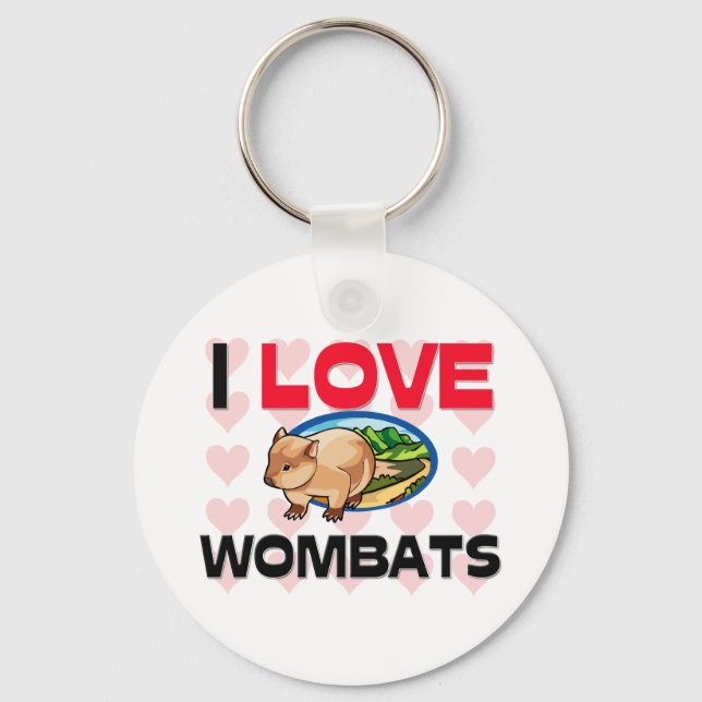 I Love Wombats Key Ring (Front)