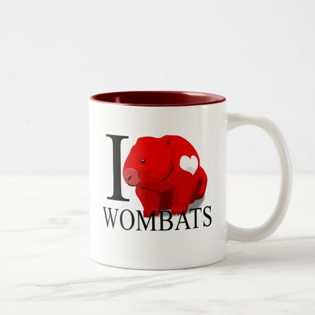 I Love Wombats Mugs (Right)