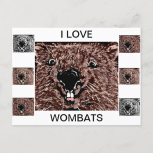 I LOVE WOMBATS POSTCARD