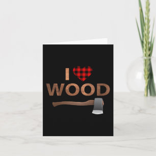 I Love Wood Lumberjack Heart Halloween Party Gift Card