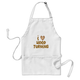 I Love Wood Turning Wooden Heart Standard Apron