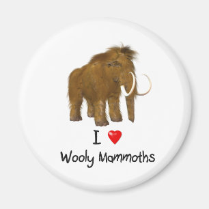 "I Love Wooly Mammoths" Wooly Mammoth Magnet