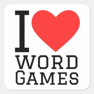 I love word games  square sticker