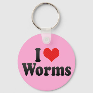 I Love Worms Key Ring