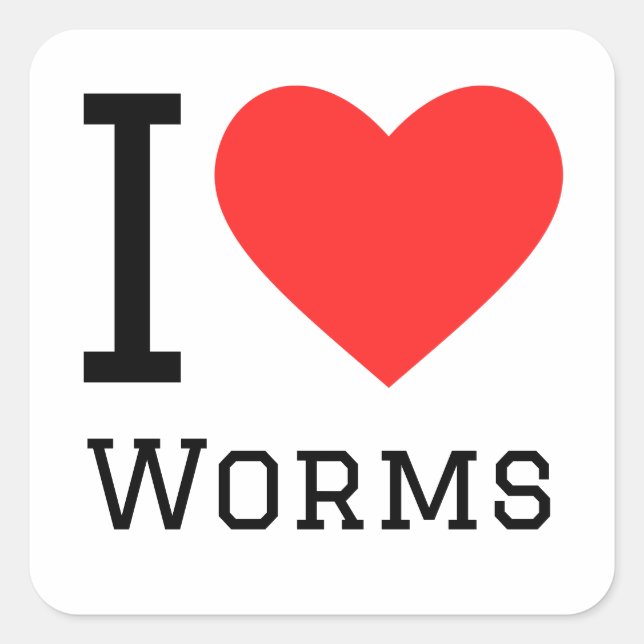I love worms square sticker (Front)