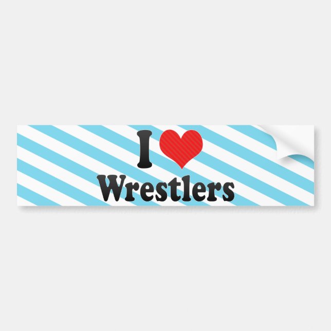 I Love Wrestlers Bumper Sticker (Front)
