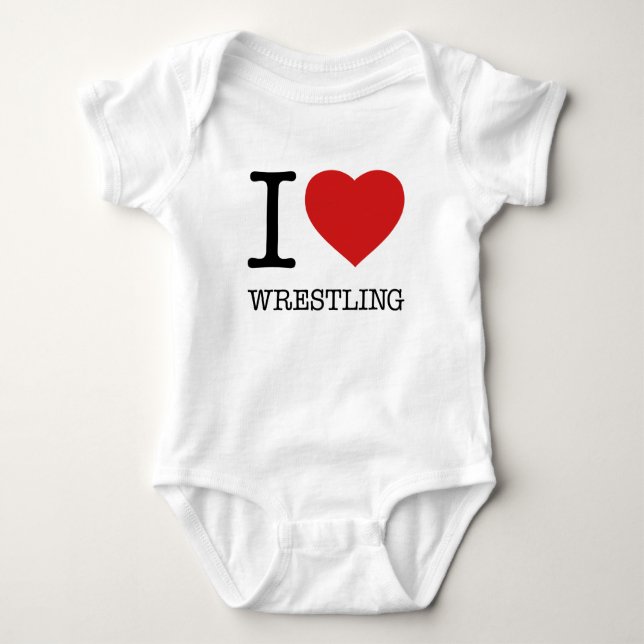 I LOVE WRESTLING BABY BODYSUIT (Front)
