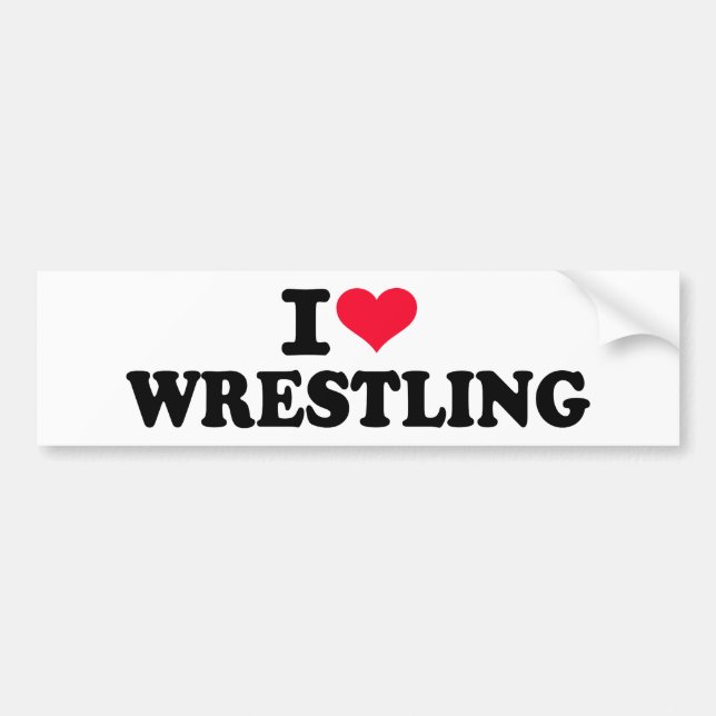 I love wrestling bumper sticker (Front)