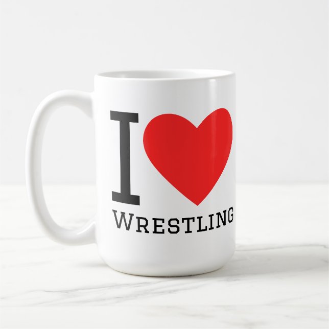 I love wrestling coffee mug (Left)