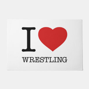 I LOVE WRESTLING DOORMAT