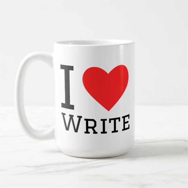 I love write coffee mug (Left)