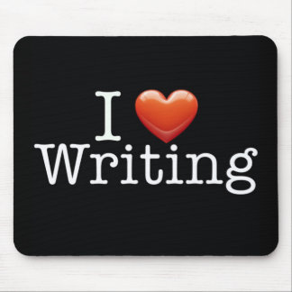 I Love Writing Black Mouse Pad