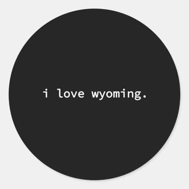 I Love Wyoming Classic Round Sticker (Front)