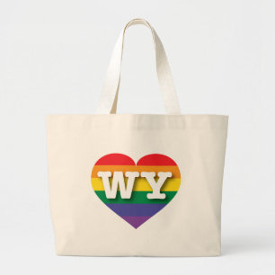 I love Wyoming Gay Pride Large Tote Bag