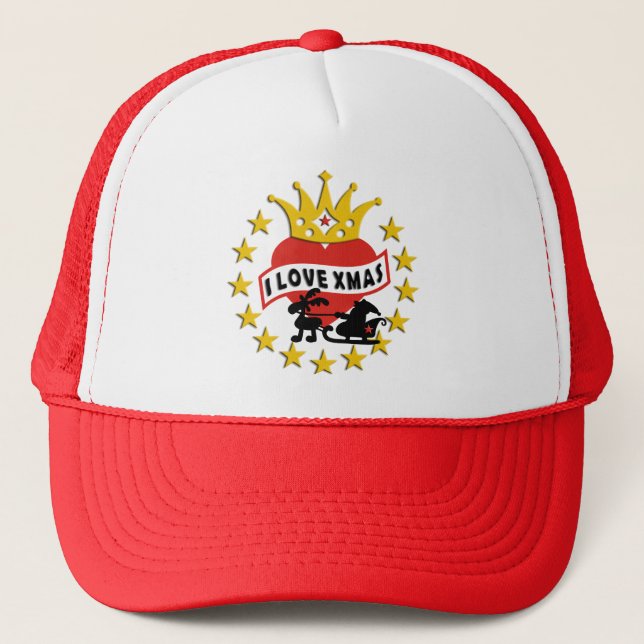 I LOVE Xmas + your idea Trucker Hat (Front)