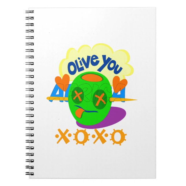 I Love XOXO Africa beautiful amazing text quote  Notebook (Front)
