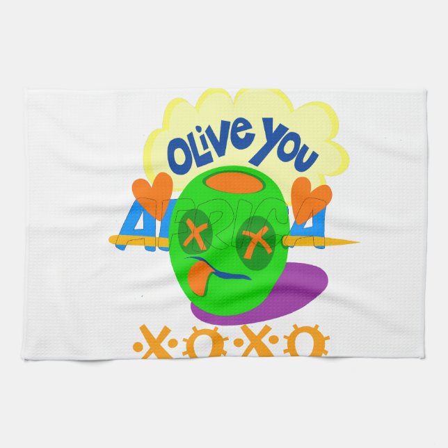 I Love XOXO Africa beautiful amazing text quote  Tea Towel (Horizontal)