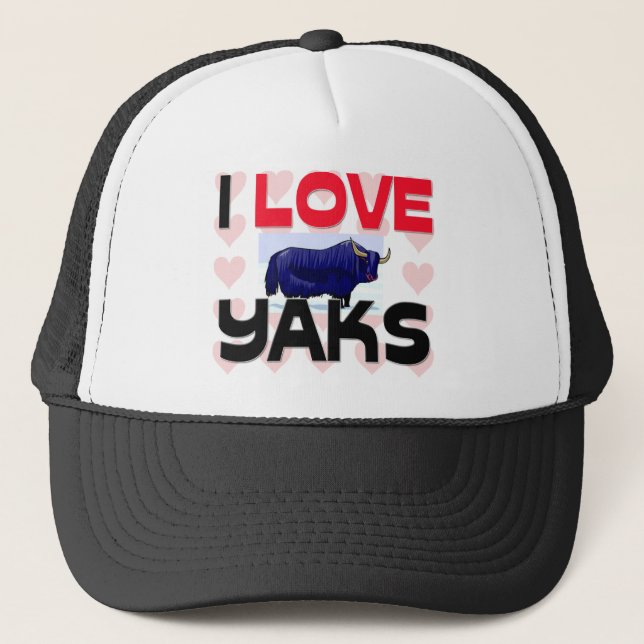 I Love Yaks Trucker Hat (Front)