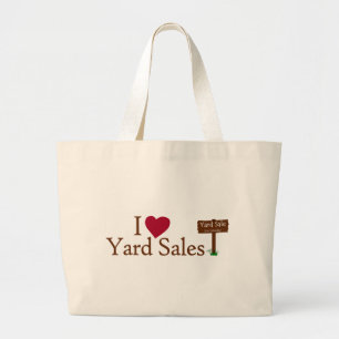 I Love Yard Sales Large Tote Bag