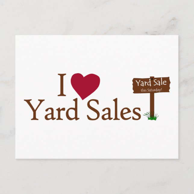 I Love Yard Sales Postcard (Front)