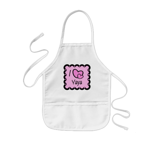 I Love YaYa Cute T-Shirt Kids Apron (Front)