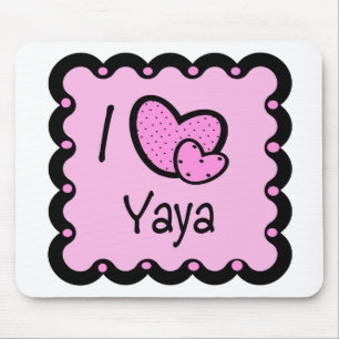 I Love YaYa Cute T-Shirt Mouse Pad