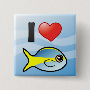 I Love Yellowtail Snapper 15 Cm Square Badge