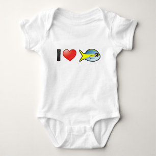 I Love Yellowtail Snapper Baby Bodysuit