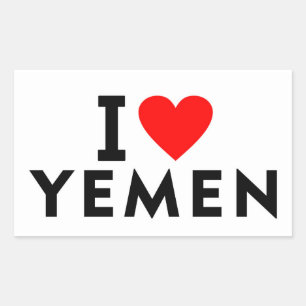 I love Yemen country like heart travel tourism Rectangular Sticker