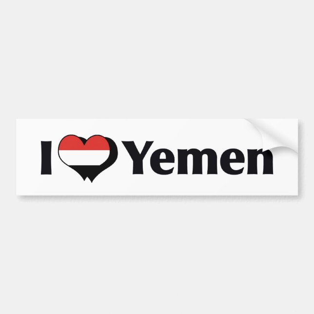 I Love Yemen Flag Bumper Sticker (Front)