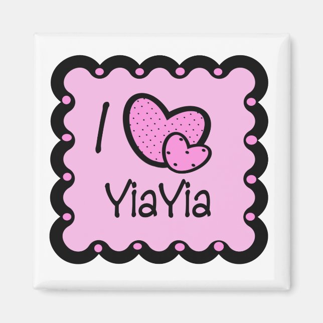 I Love YiaYia Cute T-Shirt Magnet (Front)