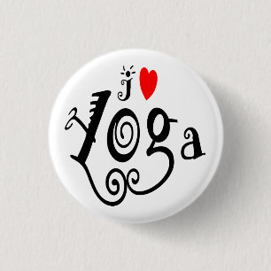 I Love Yoga 3 Cm Round Badge