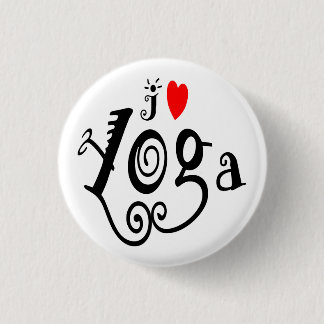I Love Yoga 3 Cm Round Badge