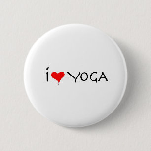 i love yoga 6 cm round badge