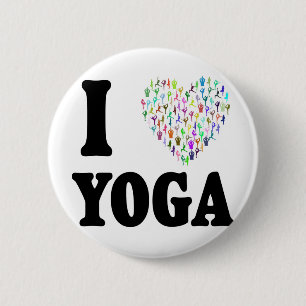 I Love Yoga 6 Cm Round Badge